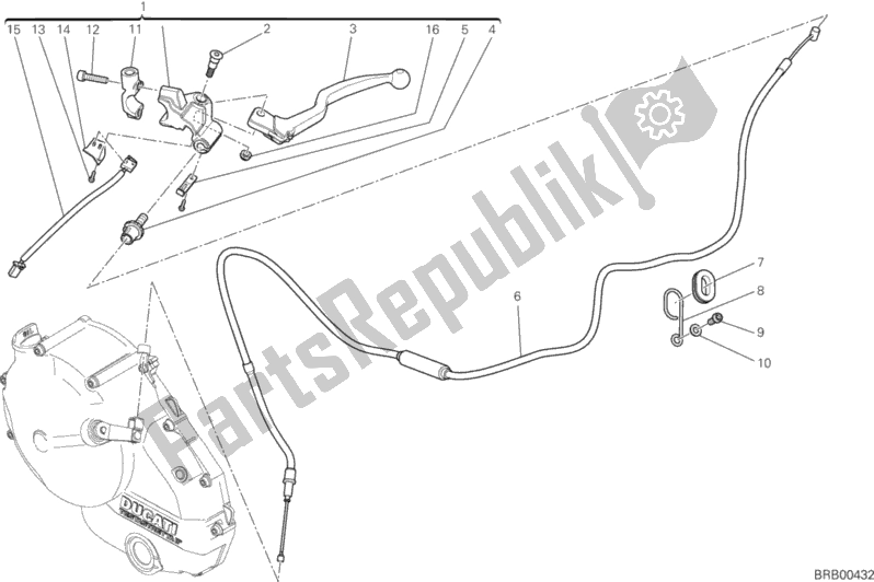 All parts for the Clutch Control of the Ducati Hypermotard Brasil 821 2015